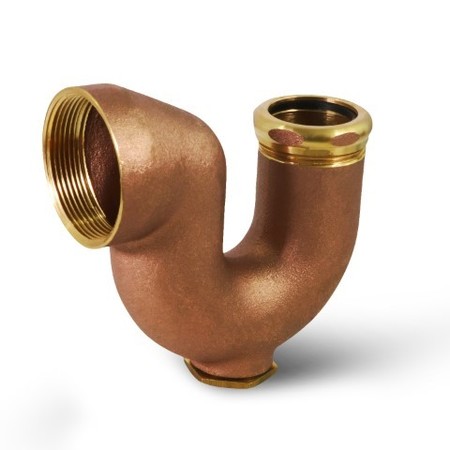 EVERFLOW NY Regular Trap with Drain Plug for Tubular Drain Applications, Brass 2"x1-1/2" 2112